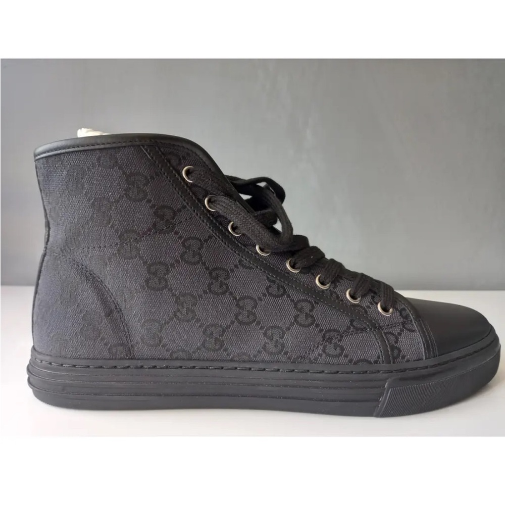 Gucci unisex Black High-Top Sneakers  excellent condition men’s 6 size women’s 8 - Picture 5 of 8